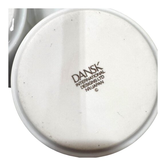 Set Of 3 Dansk Japan Blue Lined & White Ceramic Coffee Mugs Restaurant Ware - Picture 5 of 9